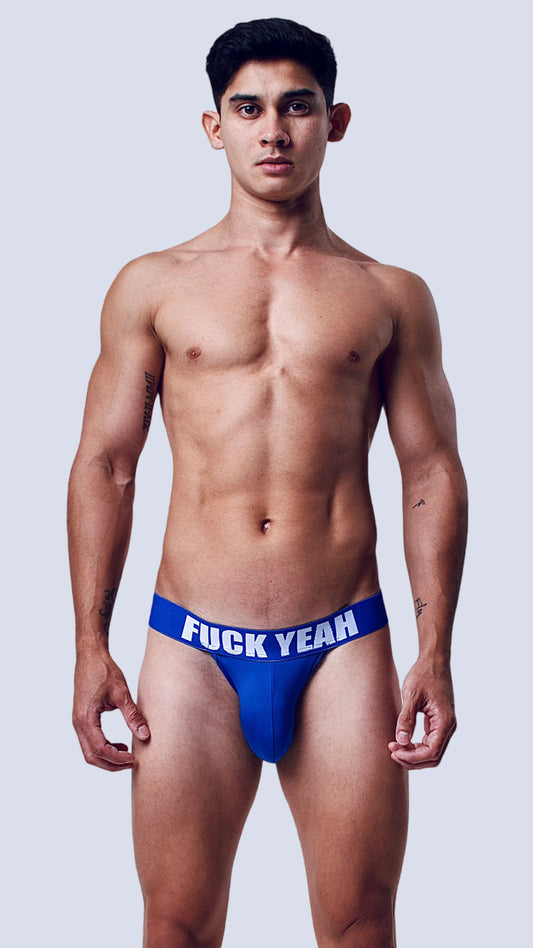 BLUE MICROFIBER JOCKSTRAP