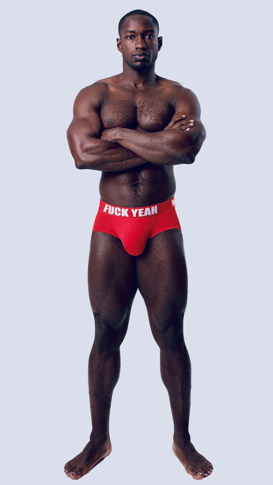 RED MICROFIBER BRIEF