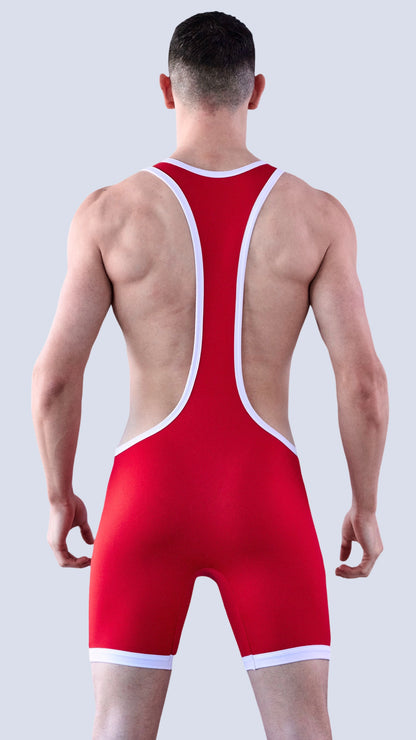 RED WRESTLING SINGLET