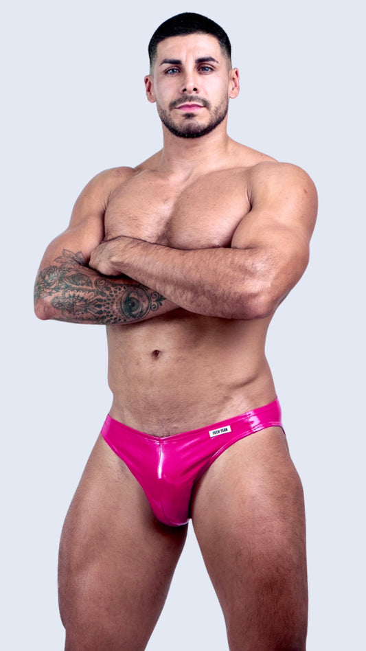 IN LIVING PINK VINYL BRIEF