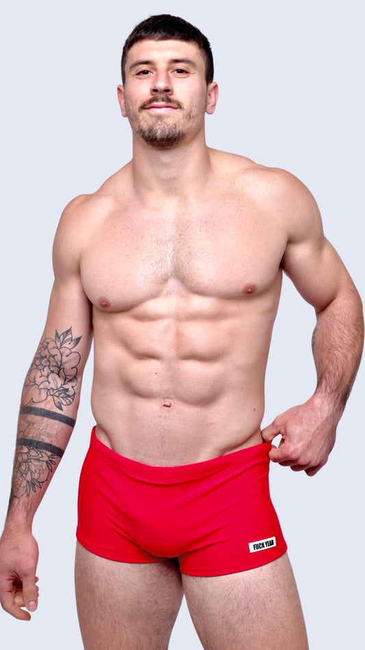 EXTREME RED SWIM TRUNK